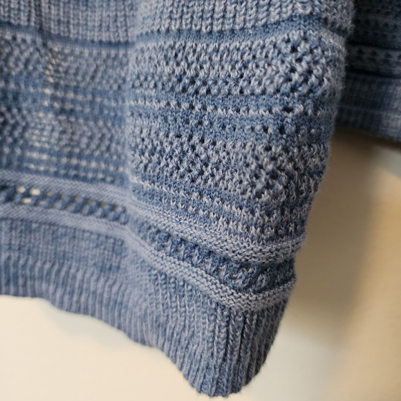 ✨2 for $5✨ A.n.a. Open Front Crochet Blue Cardigan Size XL - Picture 2 of 7